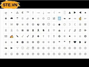 Bảng kí tự có hình tam giác