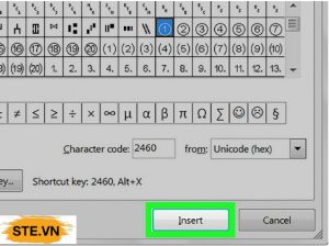 Ký tự đặc biệt hình tròn