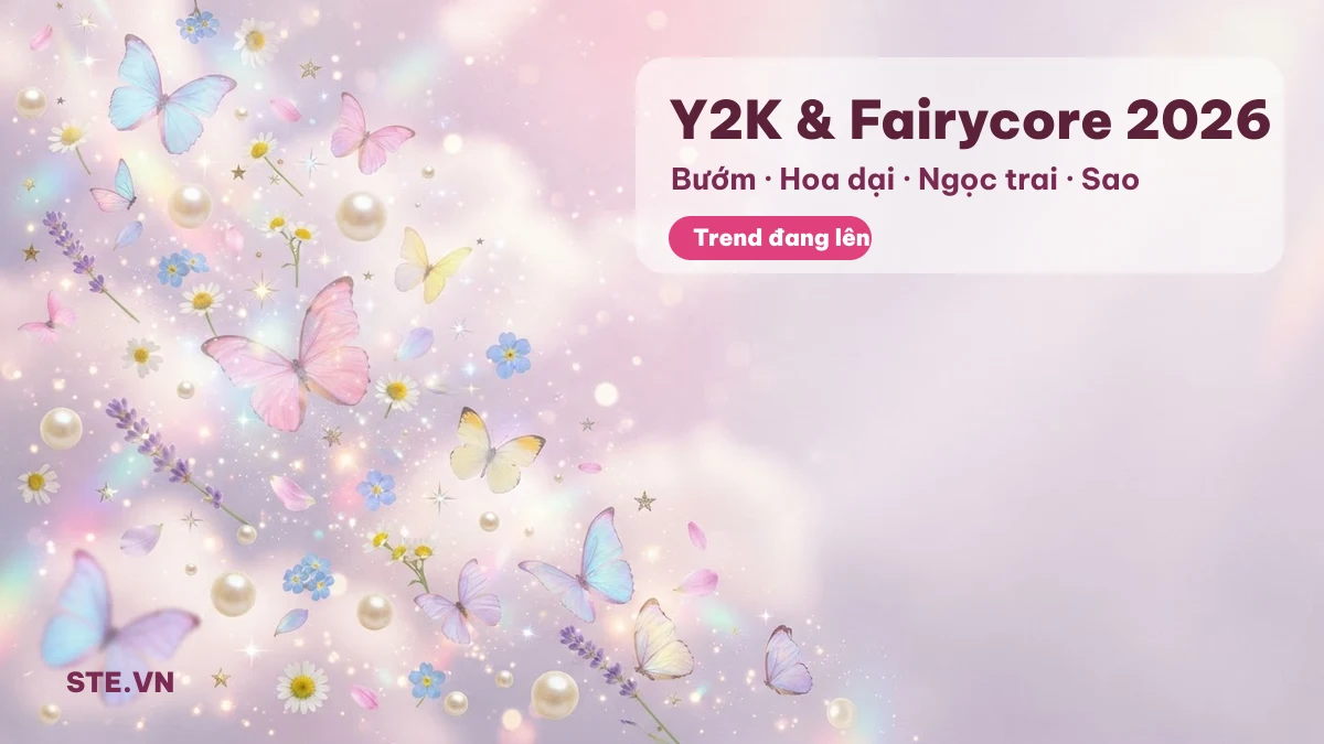 Kí tự đặc biệt Y2K và fairycore trend 2026 - bướm hoa ngọc trai