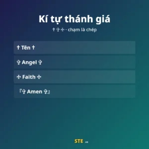 Kí tự thánh giá ✝ ✞ ☩ để copy dán vào tên và bio