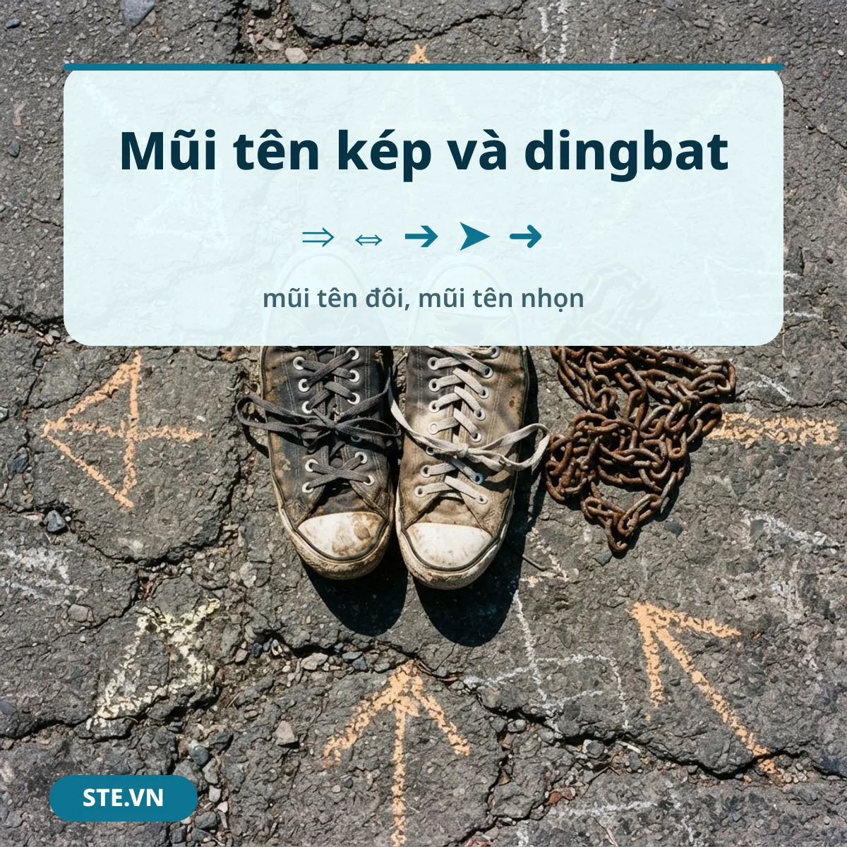 Mũi tên kép và mũi tên dingbat để chép và dán