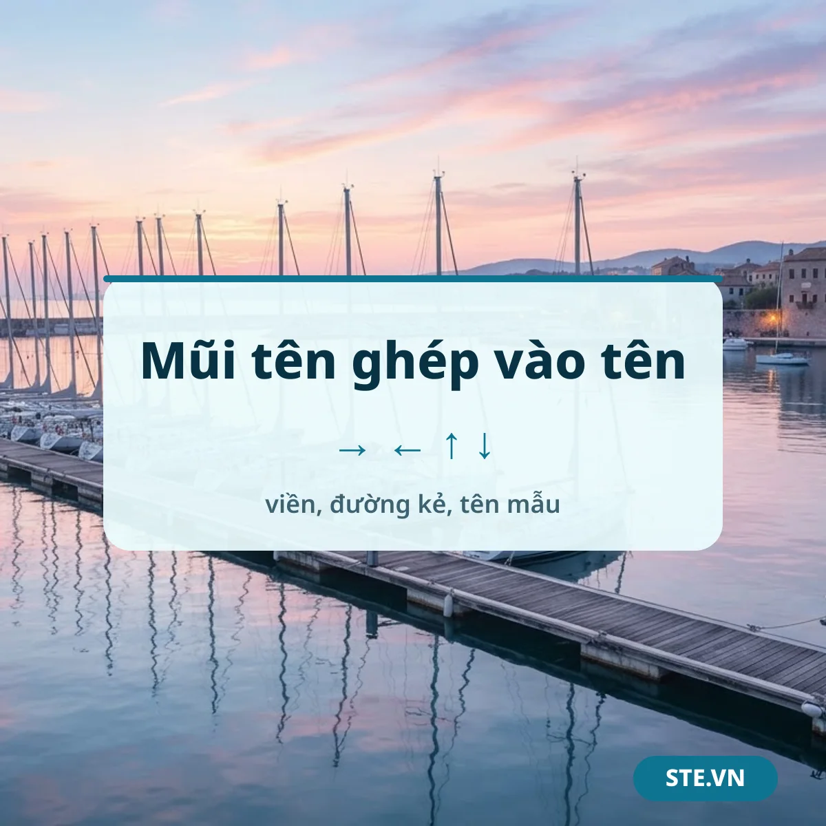 Mũi tên ghép vào tên, viền và đường kẻ