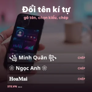 Đổi tên kí tự đặc biệt: gõ tên và chép kiểu ưng ý