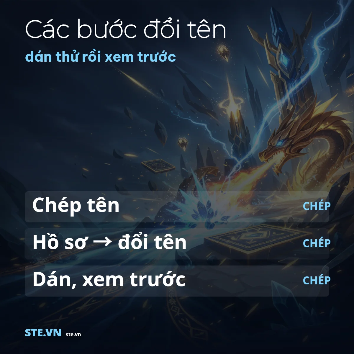 Các bước đổi tên Liên Quân