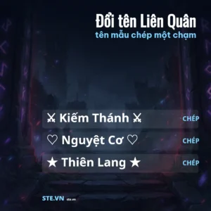 Đổi tên Liên Quân có kí tự đặc biệt: tên mẫu chép một chạm