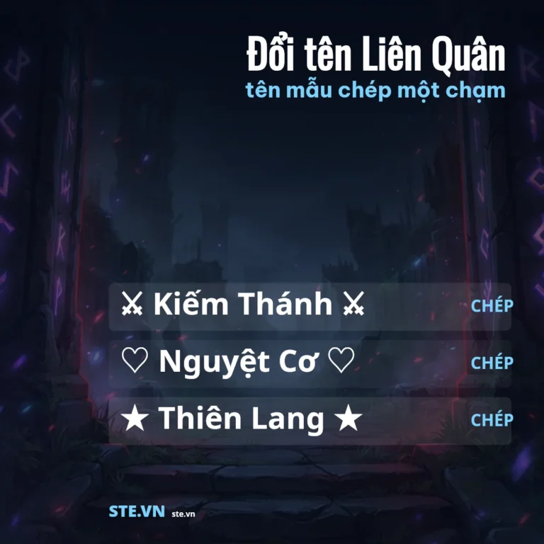 Đổi tên Liên Quân có kí tự đặc biệt
