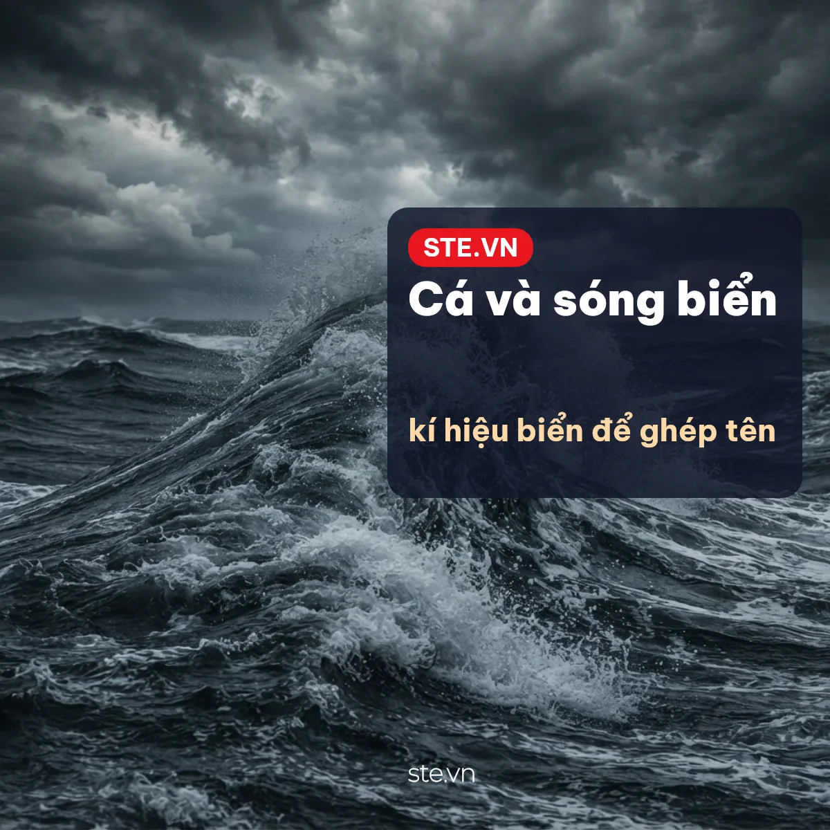 Cá, sóng và kí hiệu biển để ghép vào tên