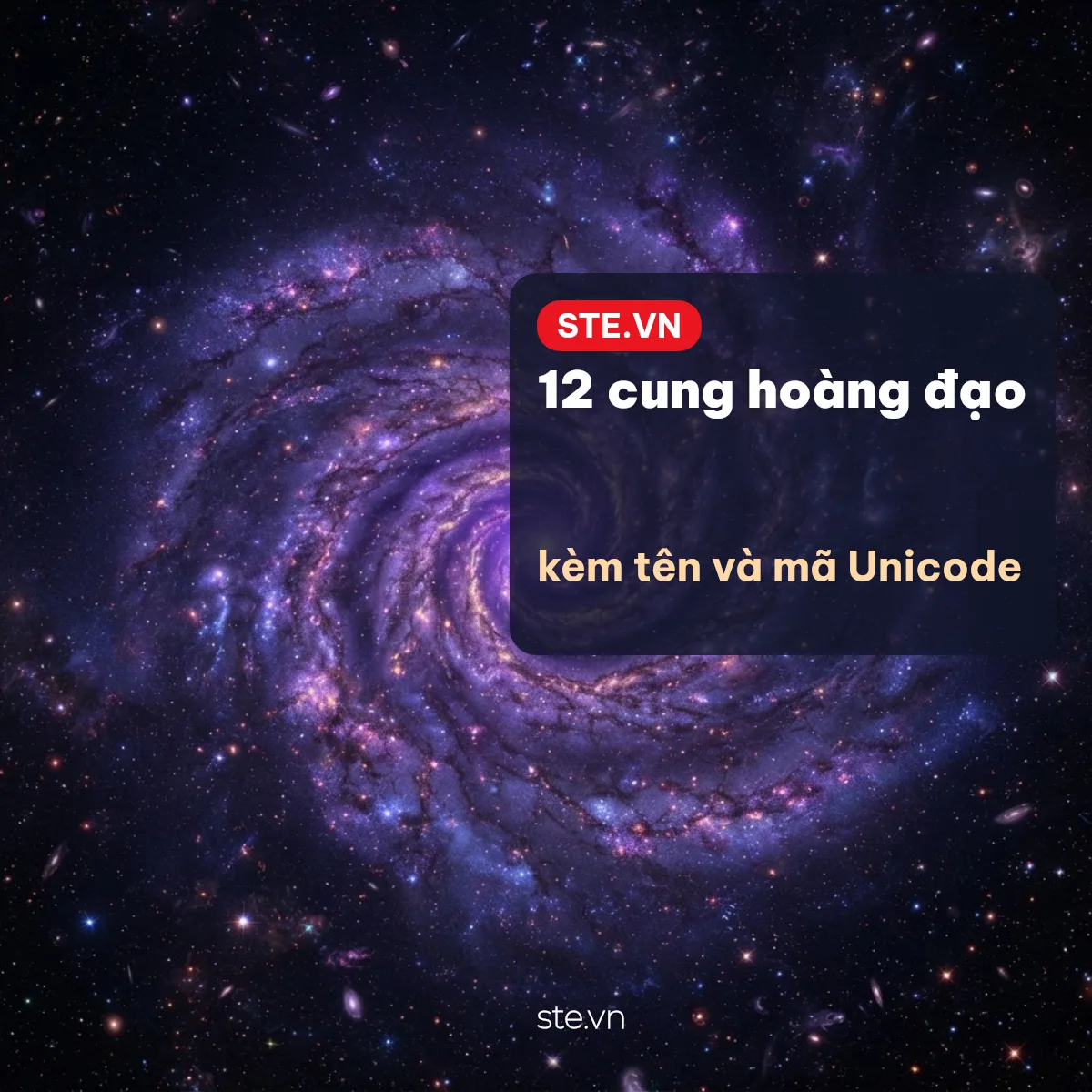 Bảng 12 cung hoàng đạo kèm kí hiệu và mã Unicode