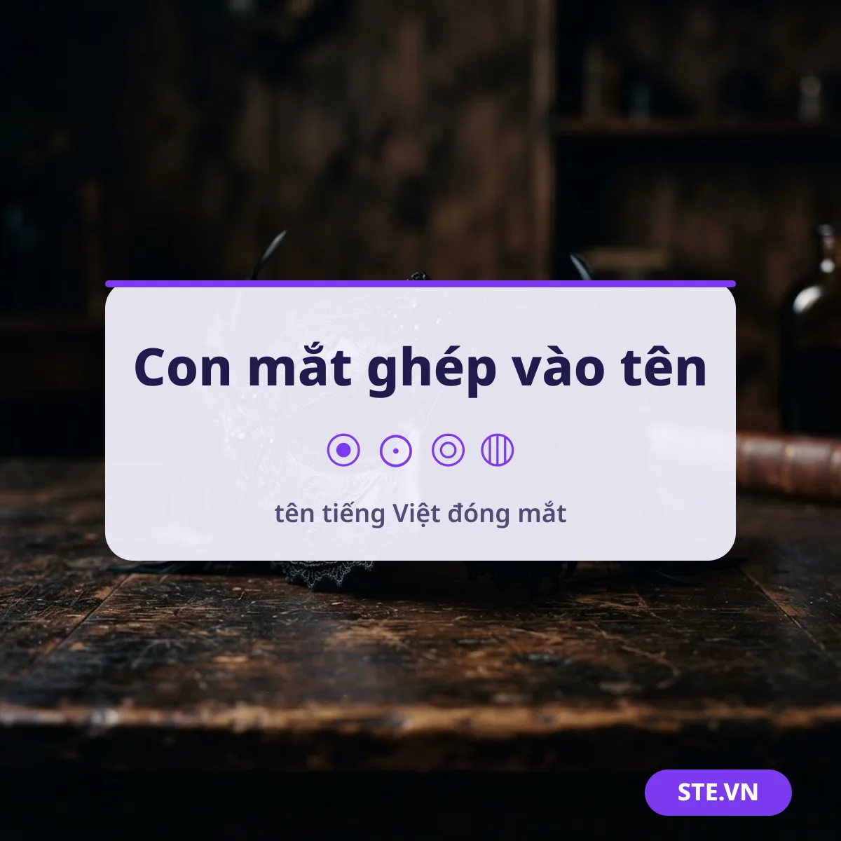 Con mắt ghép vào tên tiếng Việt