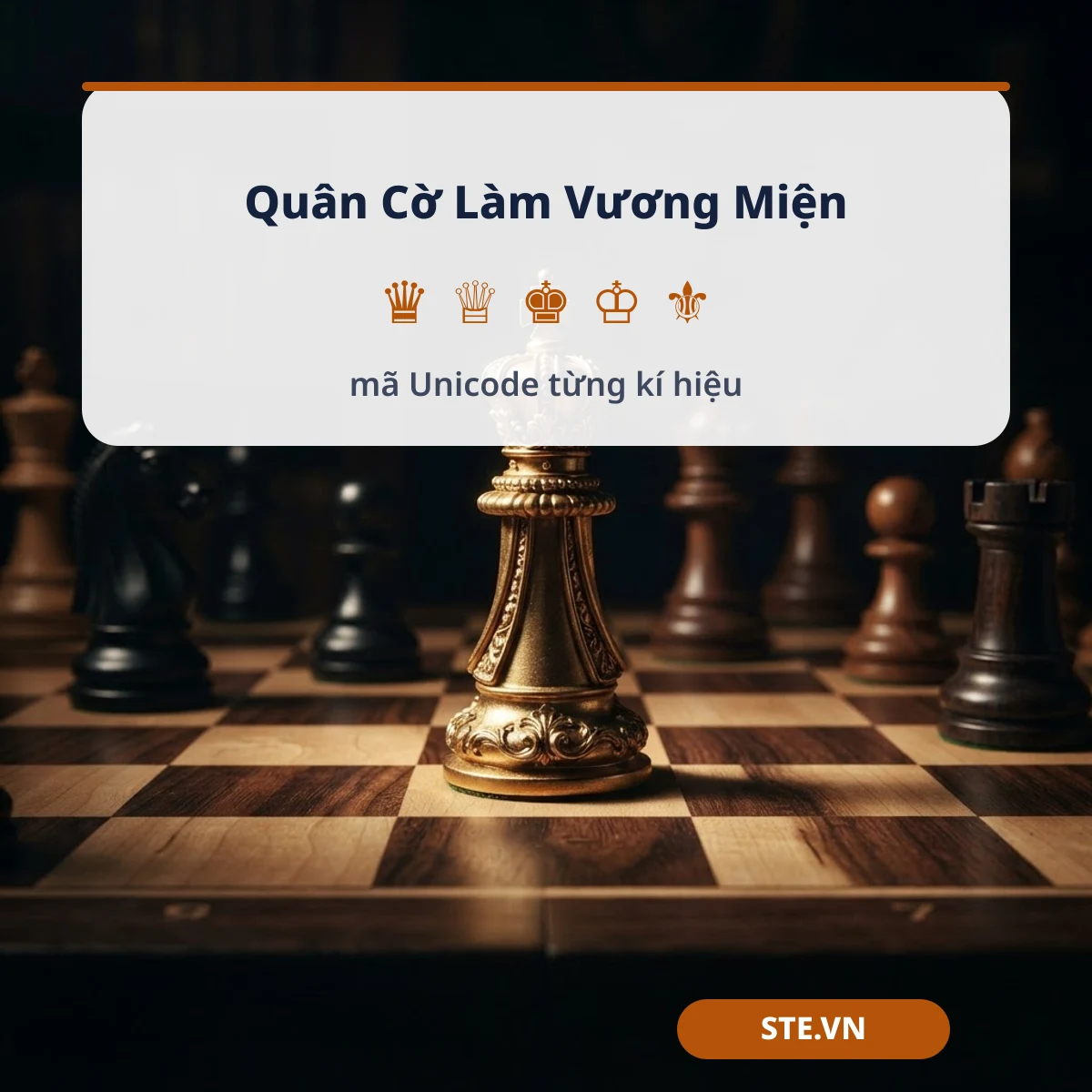 Quân cờ vua và hậu dùng làm vương miện kèm mã Unicode
